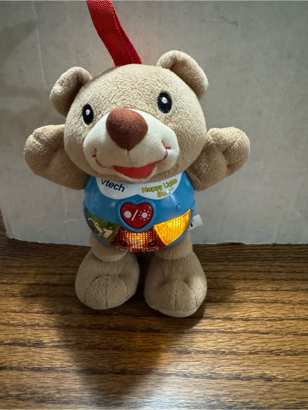 Vtech Happy Light Bear Plush Toy - Beige with Blue Light Panel